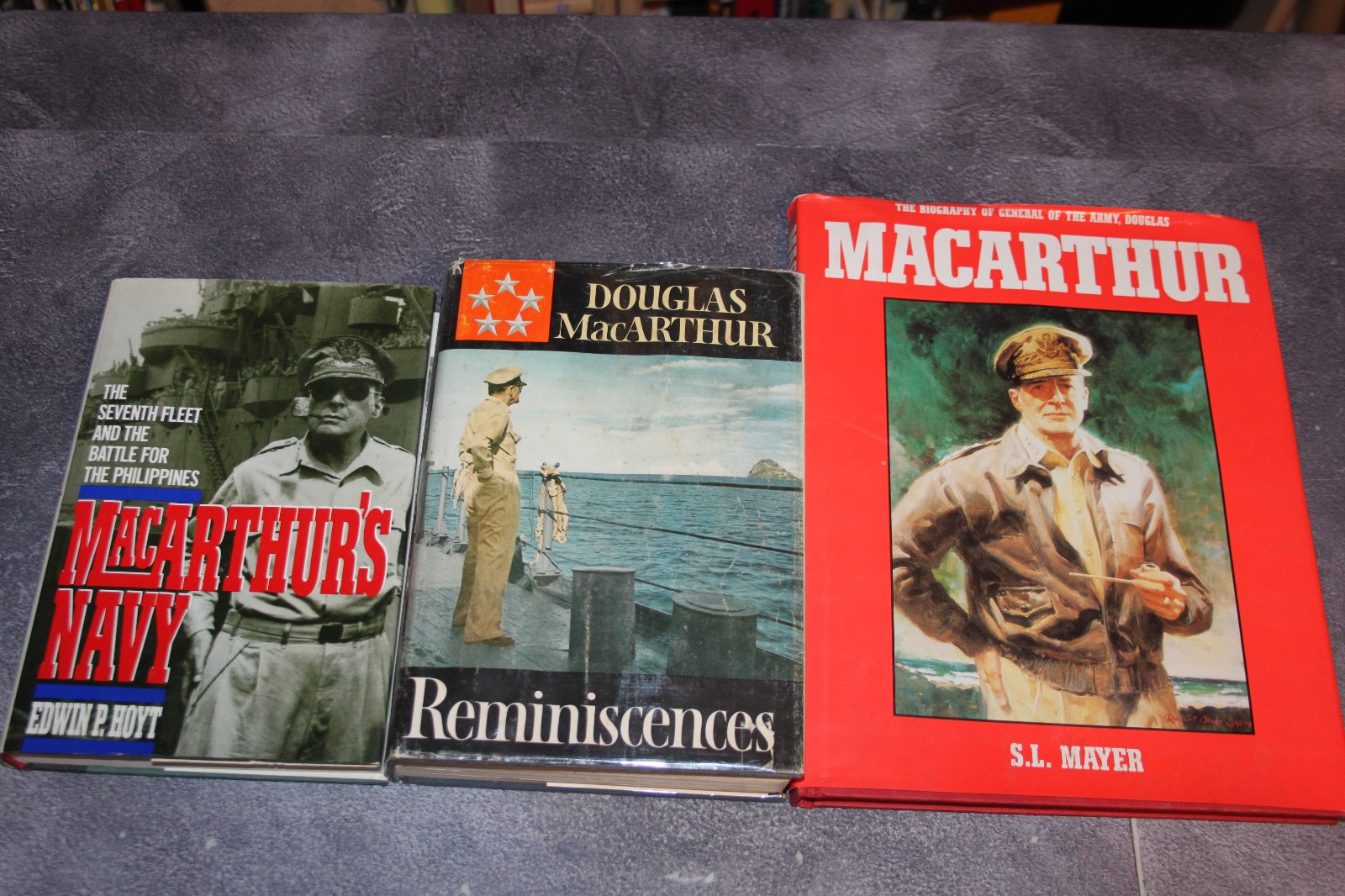 Lot of 3 Books on General Douglas MacArthur,MacArthur’s Navy, Reminiscences