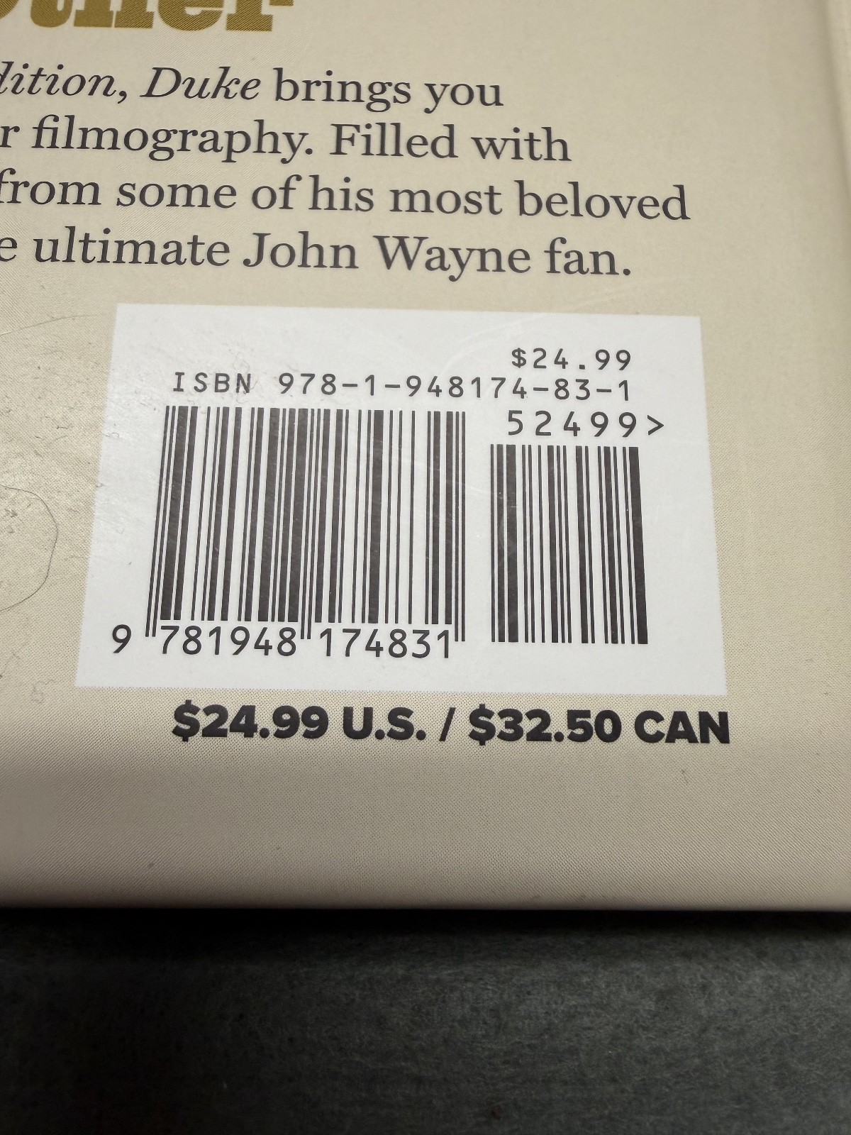 (a106) – DUKE – The Official John Wayne Movie Book – 300-pages