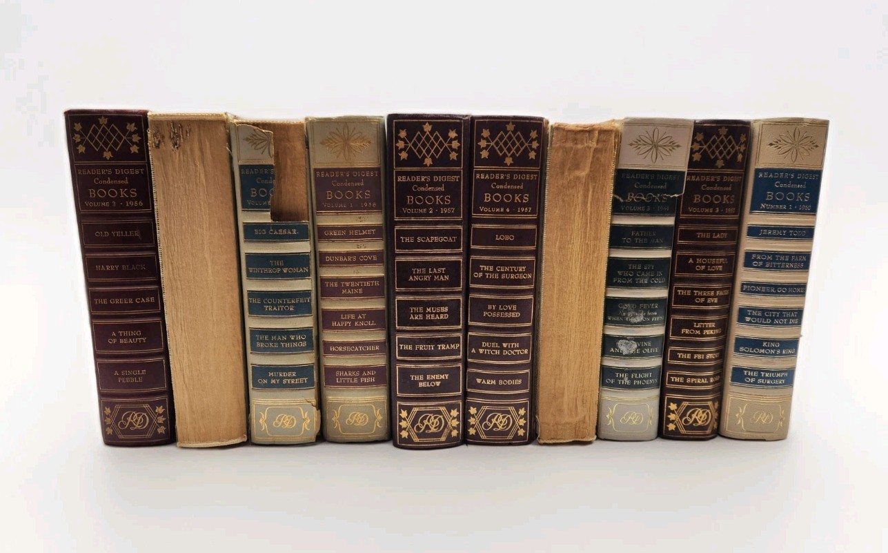 Readers Digest Condensed Books – HC Multicolor – Mostly 1950’s – Lot of 10