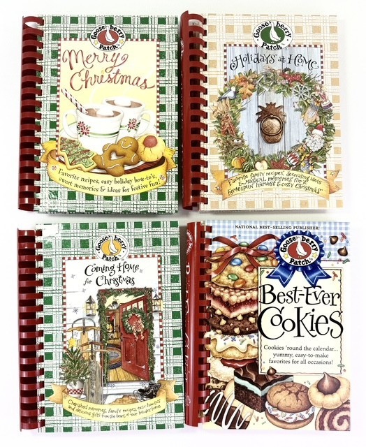 Lot of 4 Gooseberry Patch Cookbooks Holidays Christmas Thanksgiving Home Cookies