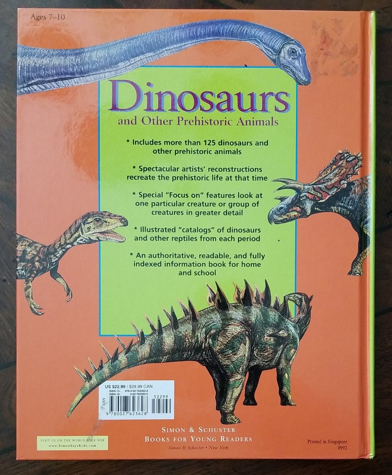 Simon Schuster Childrens Guide To Dinosaurs & Other Prehistoric Animals HC Book
