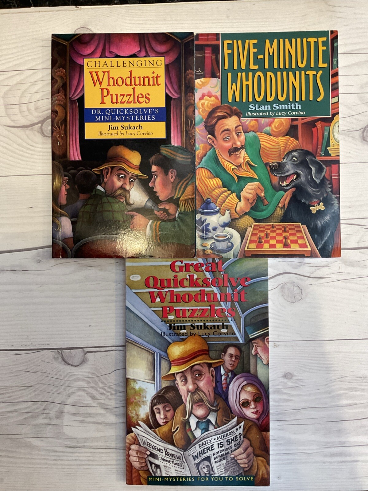 Whodunit Puzzles Sterling Book Lot Of 5 Mysteries(1604/2)
