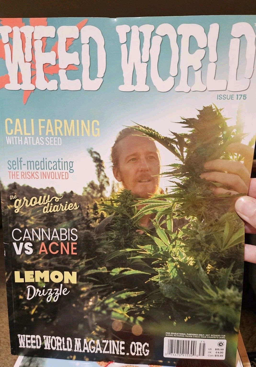 Weed World Issue 175 CALI FARMING WITH ATLAS SEEDS CANNABIS VS ACNE 114 PAGES
