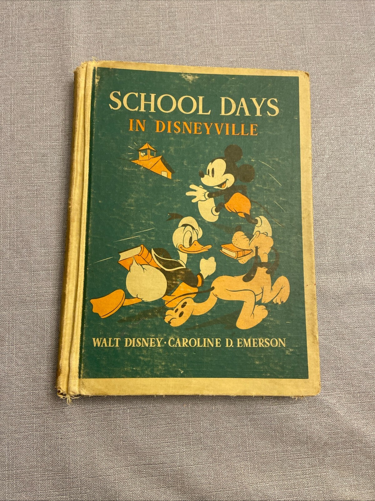 1939 School Days in Disneyville cover is frayed 8.5in x6.1/8in Green/orange