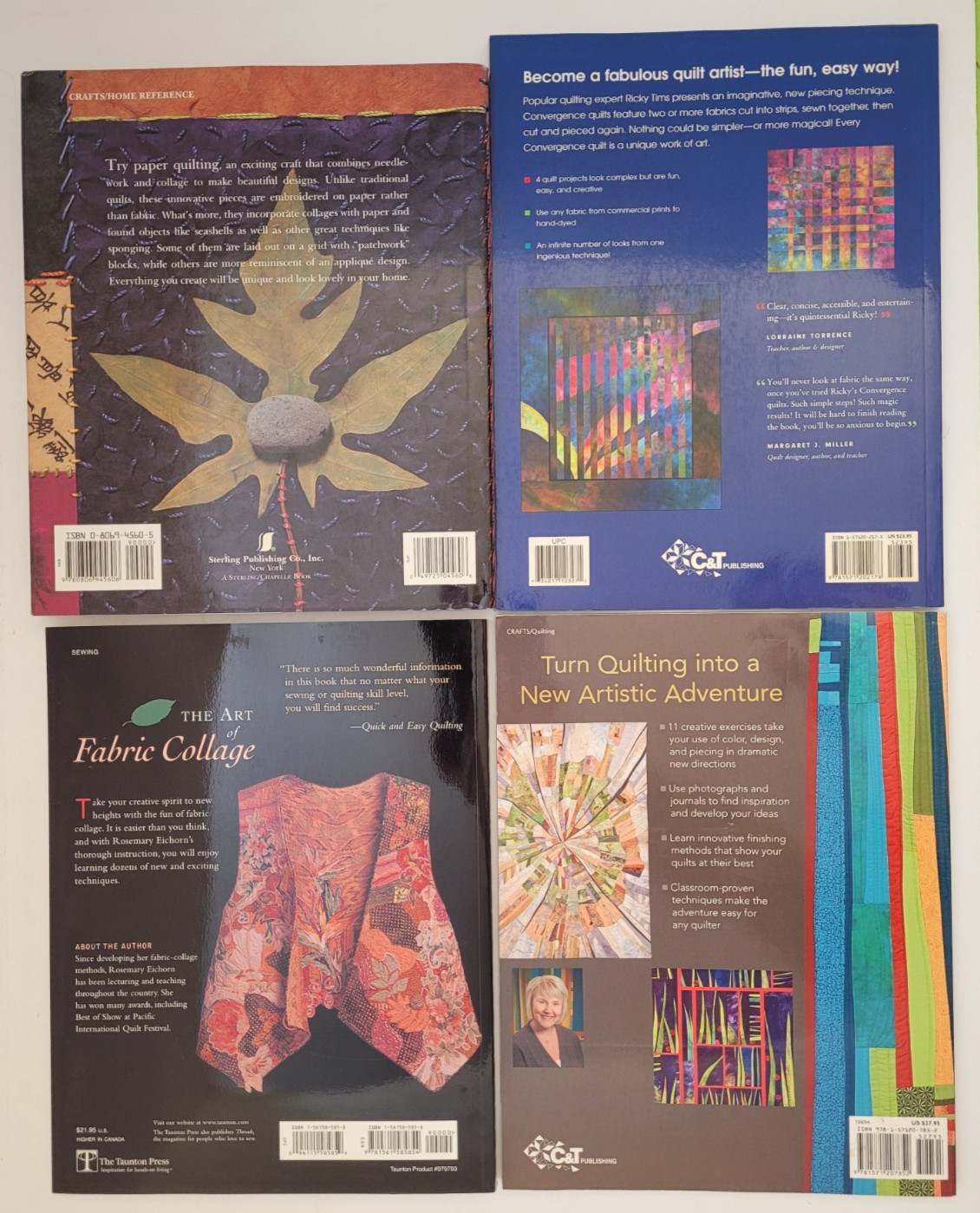 Art Quilting Book Lot: Jean Wells Carolyn Mazloomi Ricky Tims Design 8 Book Lot